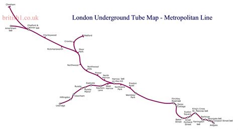 London Underground Tube Map - Metropolitan Line Map