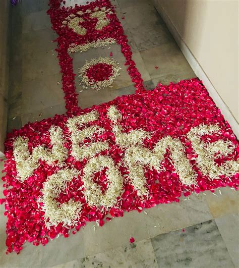 Welcome entry | Welcome home decorations, Flower decorations diy, Door flower decoration