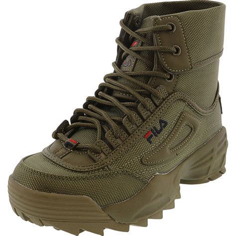 FILA - Fila Women's Disruptor Ballistic Dark Olive / Navy Red High-Top Sneaker - 5M - Walmart ...