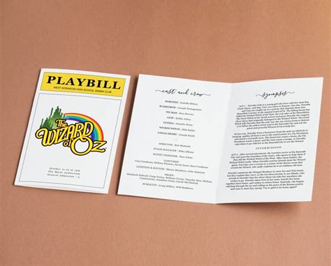 School Play Program Playbill Template Printable Theatre - Etsy