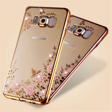 Phone Cases S8 Edge Gel Rhinestones Soft TPU Plating Case For Samsung Galaxy S8 / S 8 Plus ...