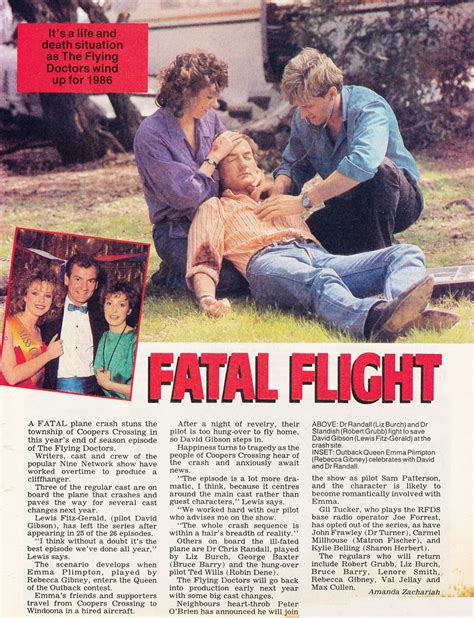 TV Week: “Fatal Flight” The Flying Doctors November 15th 1986 – TV Flashback