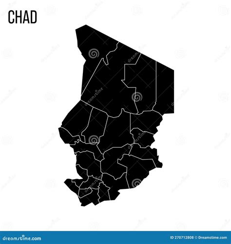 Chad Political Map Of Administrative Divisions Stock Photography ...