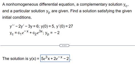 Solved A nonhomogeneous differential equation, a | Chegg.com