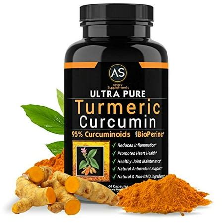 Angry Supplements Ultra Pure Turmeric Curcumin 95% Curcuminoids All ...