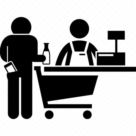 Buying, cashier, counter, grocery, man, paying, phone icon - Download on Iconfinder