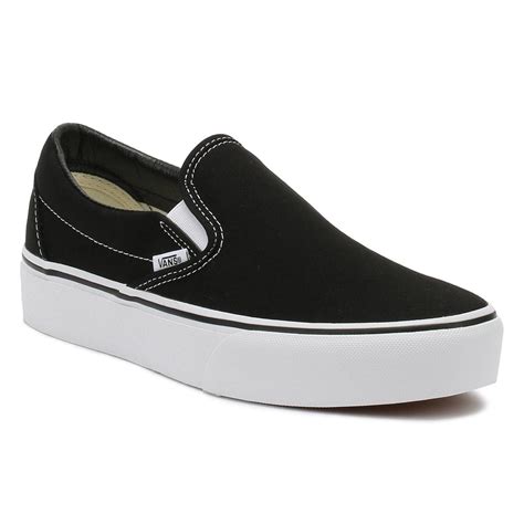 Vans Canvas Womens Black Classic Slip On Platform Trainers - Save 16% - Lyst