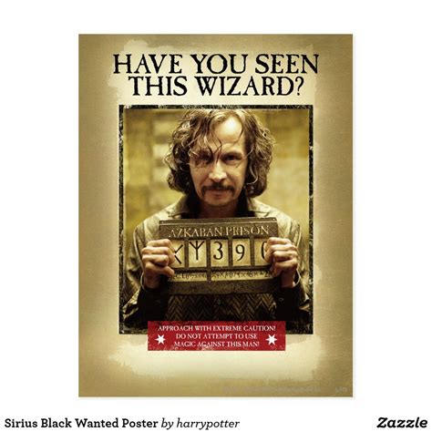 Sirius Black Wanted Poster Postcard | Sirius black, Personalized prints, Custom posters