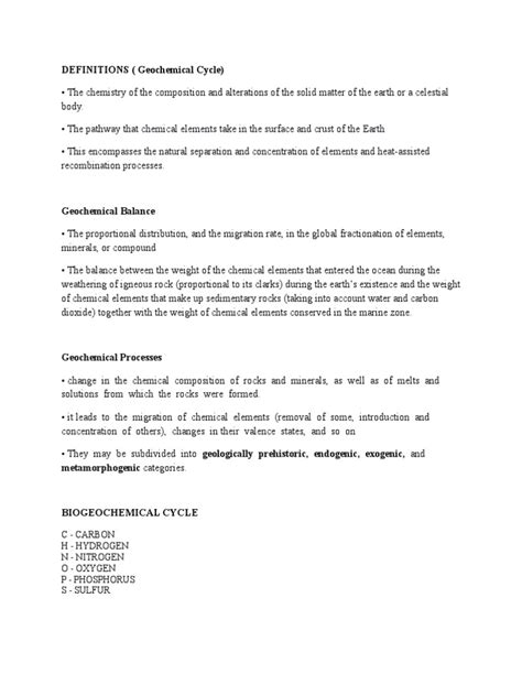 Geochemical Cycle | PDF | Sulfur | Phosphate