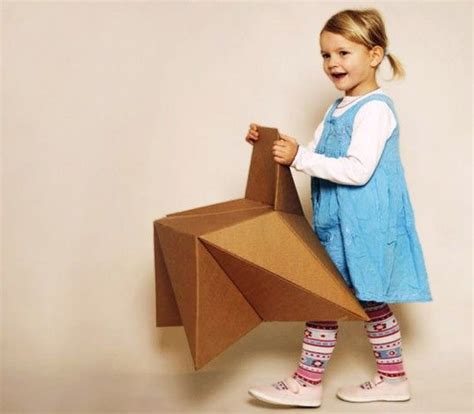 Foldschool: DIY Origami-Style Cardboard Furniture for Kids | Origami furniture, Cardboard ...