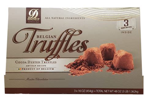 Buy Donckels Cocoa Dusted Belgian Chocolate Truffles, 3 Count, 48 Oz ...