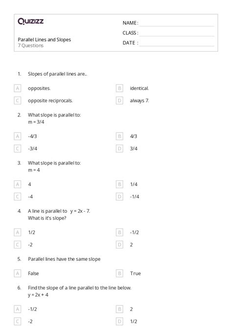 50+ Slope of a Line worksheets for 1st Class on Quizizz | Free & Printable