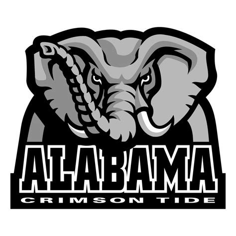 Alabama Crimson Tide Logo Black and White (2) – Brands Logos