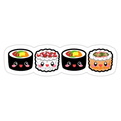 "Cute Sushi" Stickers by Kittymittens12 | Redbubble