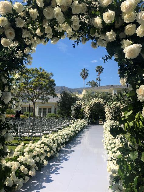 Santa Barbara Luxe White Rose Wedding | White roses wedding, Montecito ...