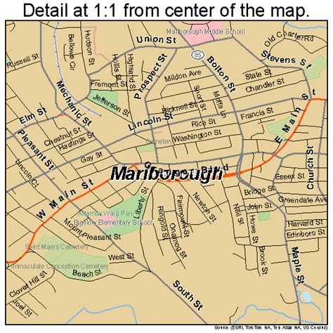 Marlborough Massachusetts Street Map 2538715