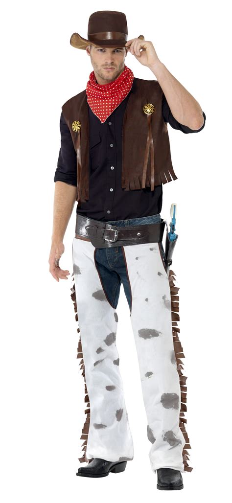 Cowboy Costume Mens Western Wild West Chaps Fancy Dress Adult Outfit ...