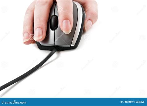 Computer mouse with hand stock photo. Image of reflection - 7452450