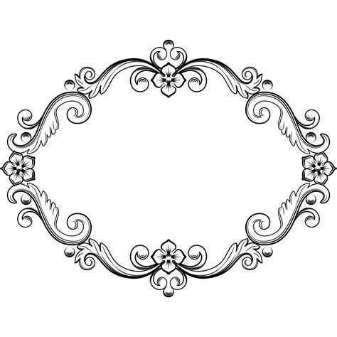 Ornamental vintage frame. Vector illustration in black and white colors 555421 Vector Art at ...