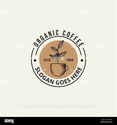 Organic Coffee bean logo design vector,Vintage Coffee shop logo design ...