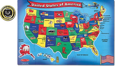 Melissa & Doug United States of America 51 Piece Floor Puzzle - A Child ...