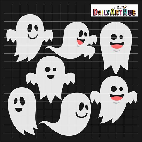 Halloween Funny Ghosts Clip Art Set | Daily Art Hub