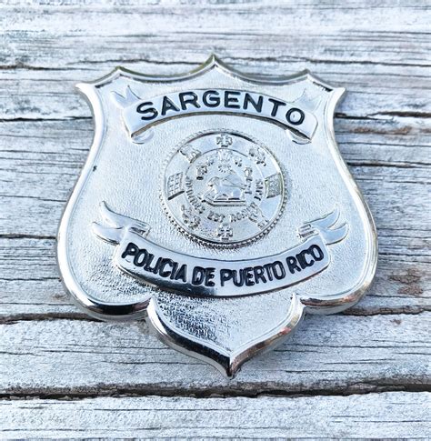 Vintage PUERTO RICO Police SARGENTO Sergeant Policia Breast | Etsy