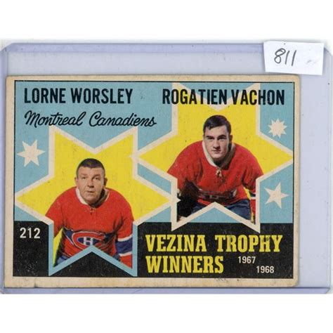 1968-69 OPC Worsley & Vachon Vezina Trophy Winners #212 - Schmalz Auctions