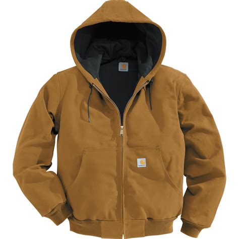 Carhartt Men's Duck Active Jacket - Thermal-Lined, Brown, Large, Regular Style, Model# J131 ...