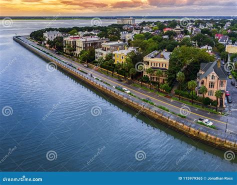 Charleston, SC Skyline during Sunset Stock Image - Image of evening ...