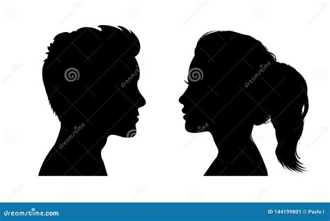 Man Face Silhouette Stock Illustrations – 55,539 Man Face Silhouette ...