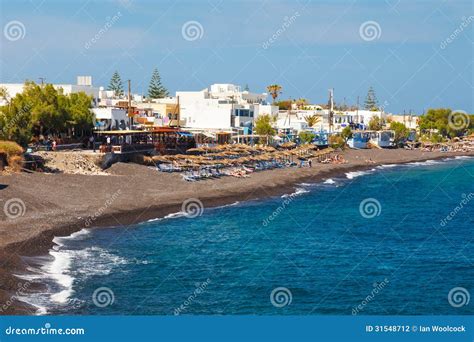 Kamari Beach Santorini stock photo. Image of island, holidays - 31548712