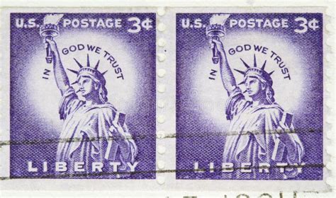 Vintage 1954 US Postage Stamp Liberty Coil Stock Photo - Image of lady, shipping: 7498558