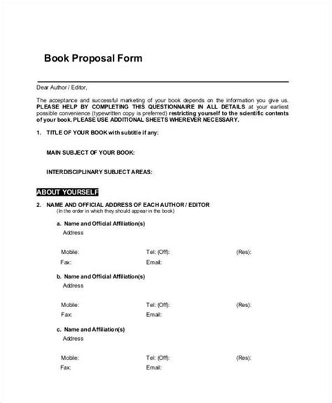 FREE 9+ Book Proposals Forms in PDF | MS Word