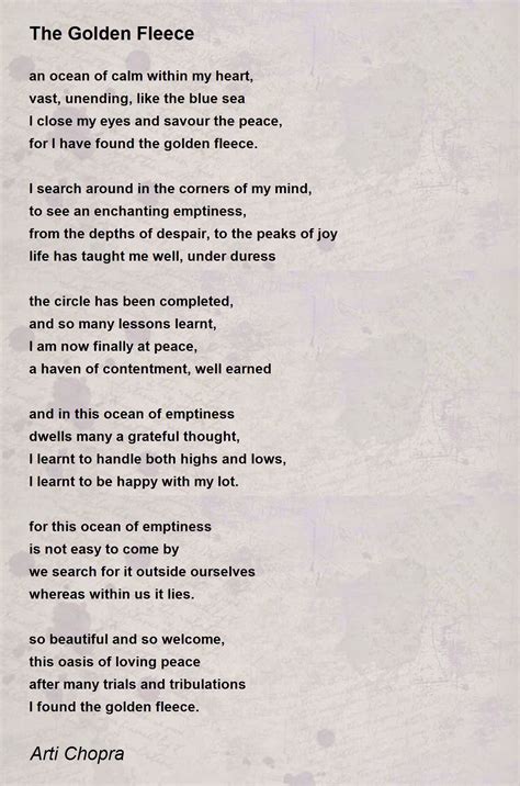 The Golden Fleece - The Golden Fleece Poem by Arti Chopra