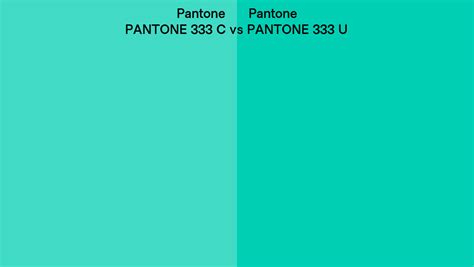 Pantone 333 C vs PANTONE 333 U side by side comparison