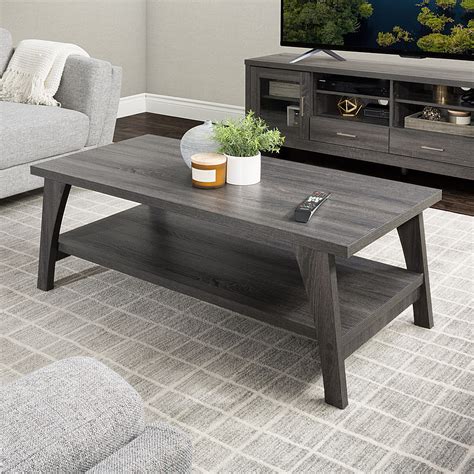 CorLiving Hollywood Dark Gray Coffee Table with Shelf Dark Grey LHW-720-C - Best Buy