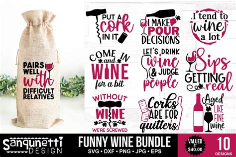 Funny Wine SVG Bundle Graphic by Sanqunetti Design · Creative Fabrica