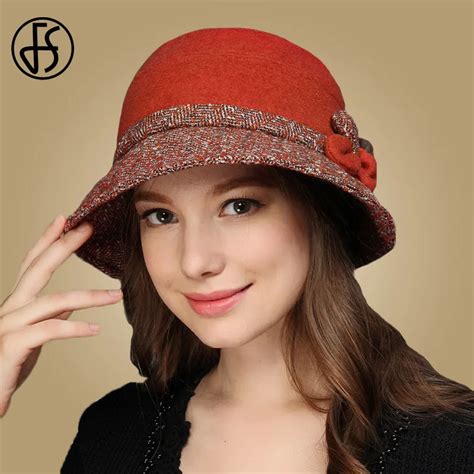Aliexpress.com : Buy FS Winter Women Hat Elegant Wool Fedora Wide Brim ...