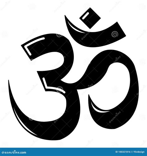 Om Symbol Hinduism Icon , Simple Style Stock Vector - Illustration of ...