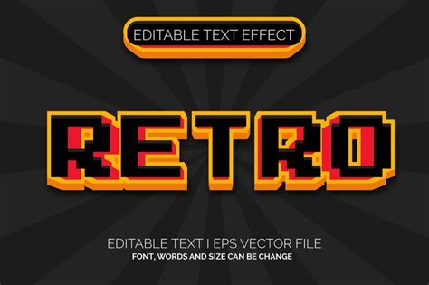 Premium Vector | Retro pixel art style editable text effect