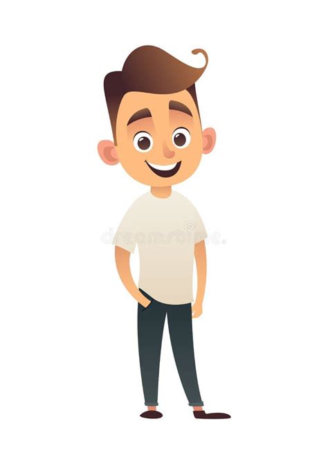 Vector Cartoon Funny Little Boy on White Background Stock Vector - Illustration of beautiful ...