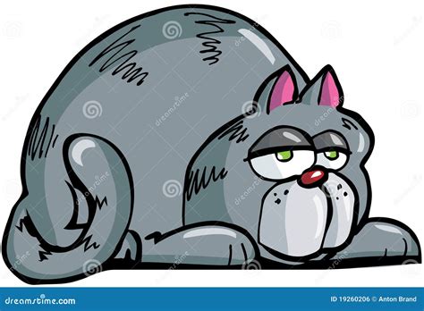 Cartoon Of Fat Grey Cat Royalty Free Stock Image - Image: 19260206