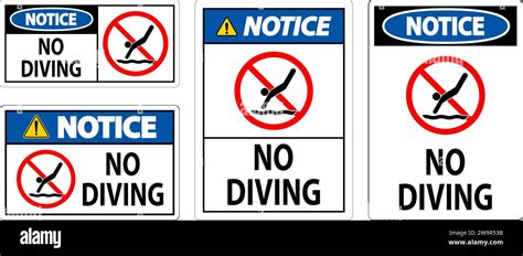 Swimming Pool Sign Notice No Diving Stock Vector Image & Art - Alamy