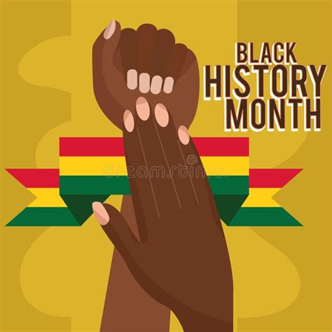 Pair of Afroamerican Hands with African Flag Black History Month Vector Stock Illustration ...