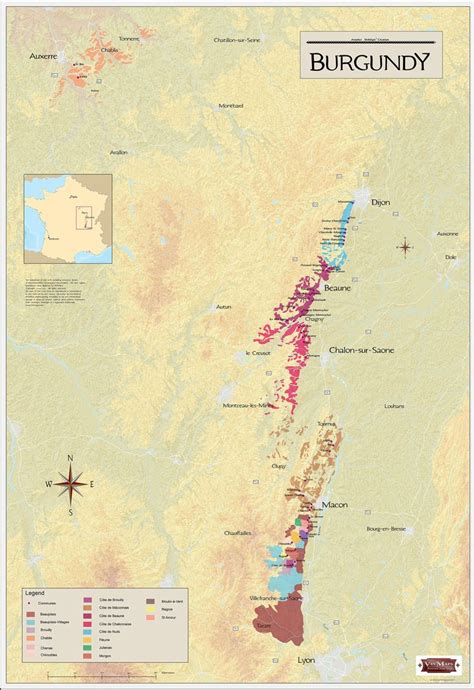 Burgundy Wine Regions | Wine region map, Wine map, Burgundy wine