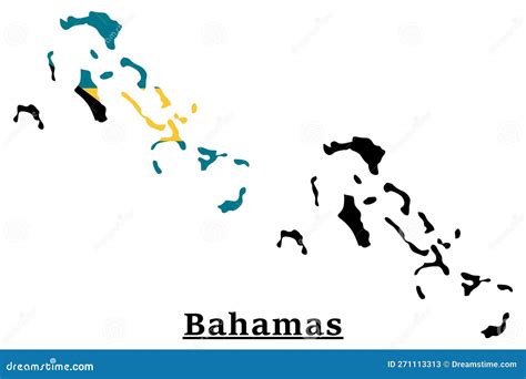 Bahamas National Flag Map Design Stock Vector - Illustration of flag ...