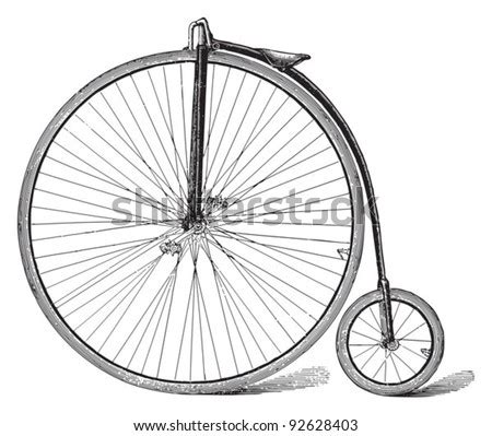 Old High Wheel Bicycle / Vintage Illustration From Meyers Konversations-Lexikon 1897 - 92628403 ...