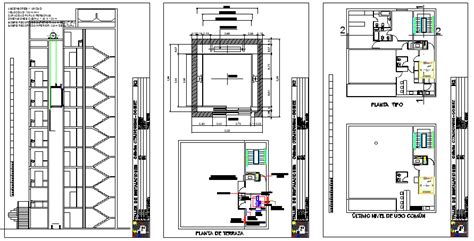 Elevator installation and staircase details of building dwg file - Cadbull