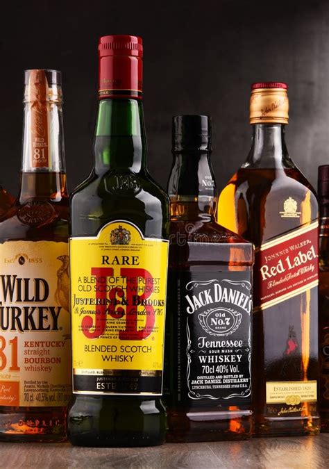 Bottles of Several Global Whiskey Brands Editorial Stock Photo - Image ...